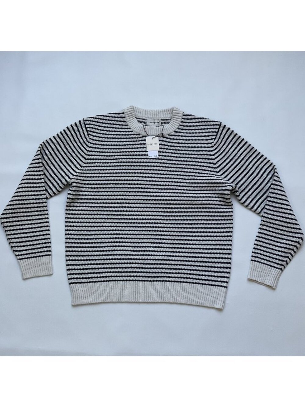 $78 Industry By Republic Men’s Pullover Sweater Comfortable In Ivory/Navy Size L